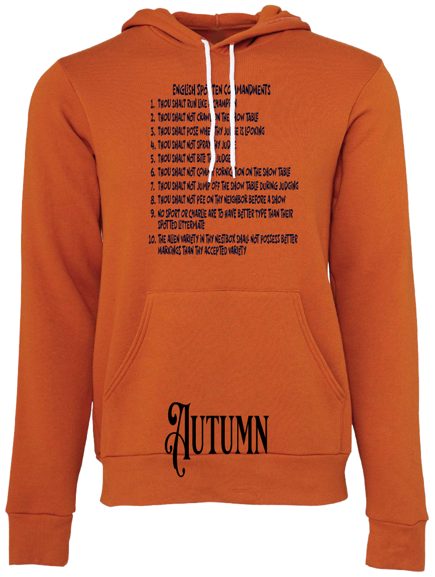 English Spot Commandments Hoodie