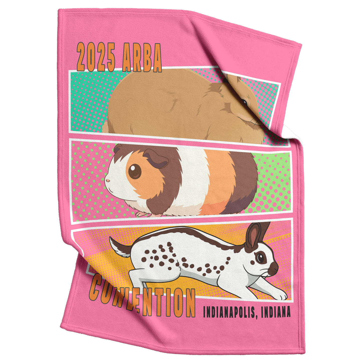 Comic_Book_Fleece_Blanket-PINK_V_Blanket_Top_Bottom_Folds_Mockup.png