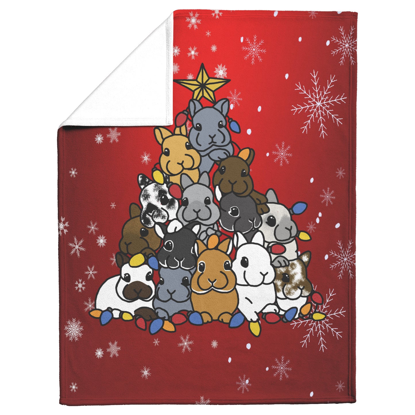 Blanket-Holiday Bunny Tree-Red