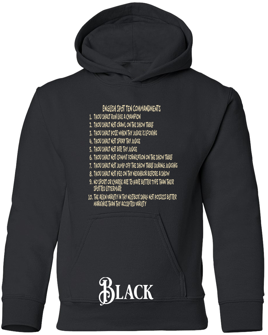 English Spot Commandments YOUTH Hoodie