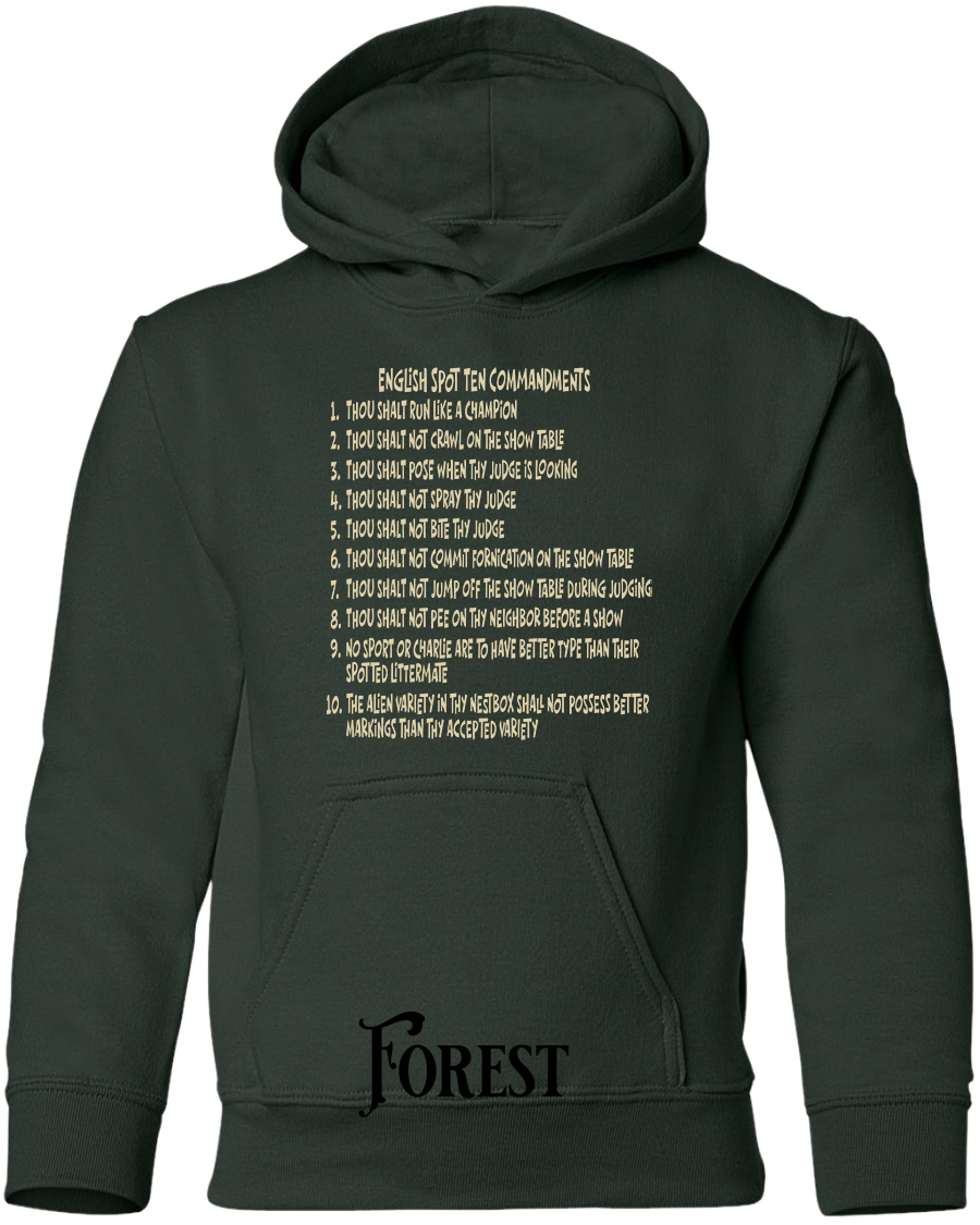 English Spot Commandments YOUTH Hoodie