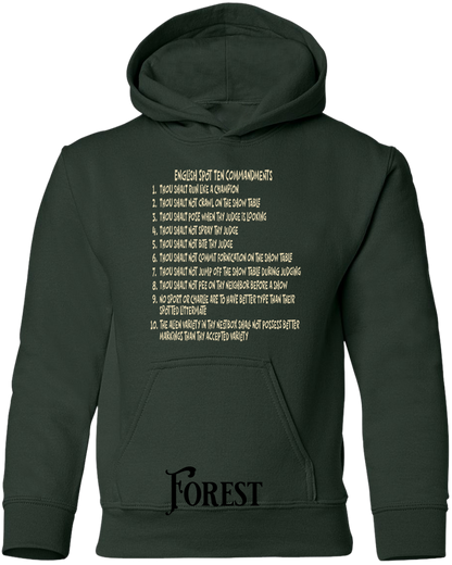 English Spot Commandments YOUTH Hoodie