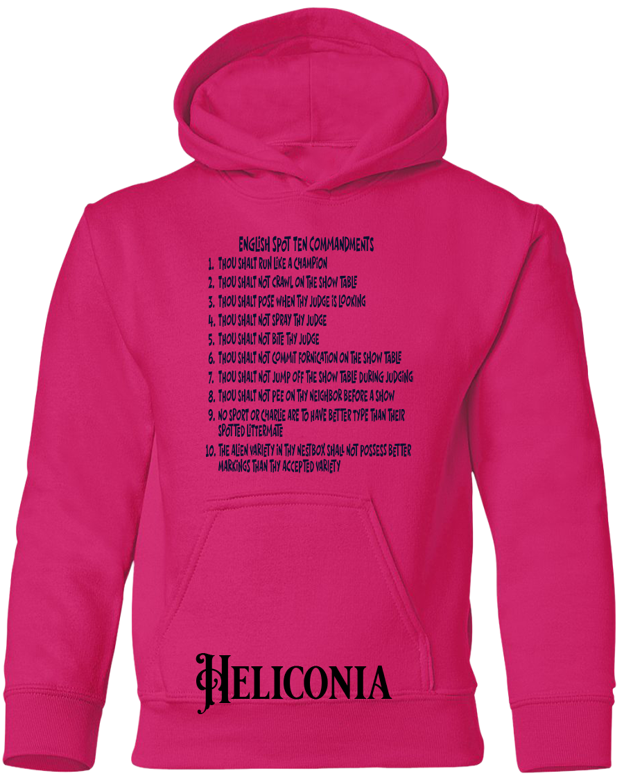 English Spot Commandments YOUTH Hoodie