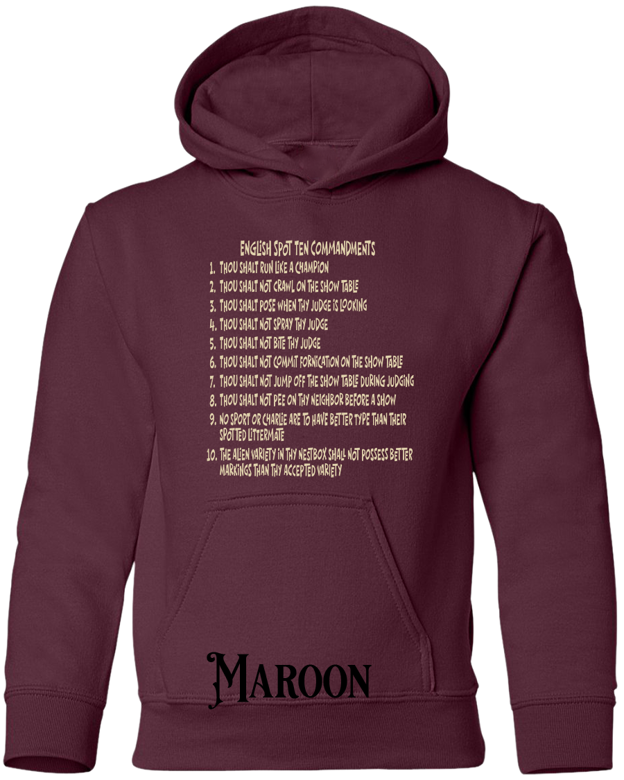 English Spot Commandments YOUTH Hoodie
