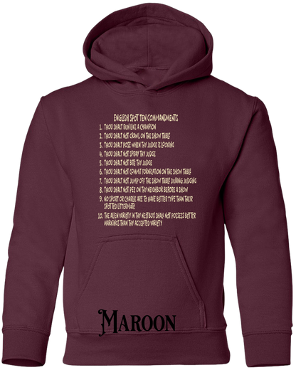 English Spot Commandments YOUTH Hoodie