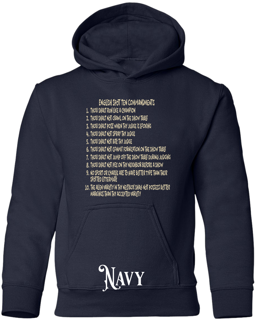 English Spot Commandments YOUTH Hoodie