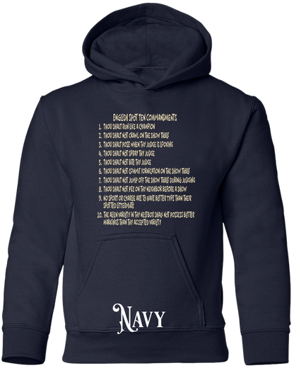 English Spot Commandments YOUTH Hoodie