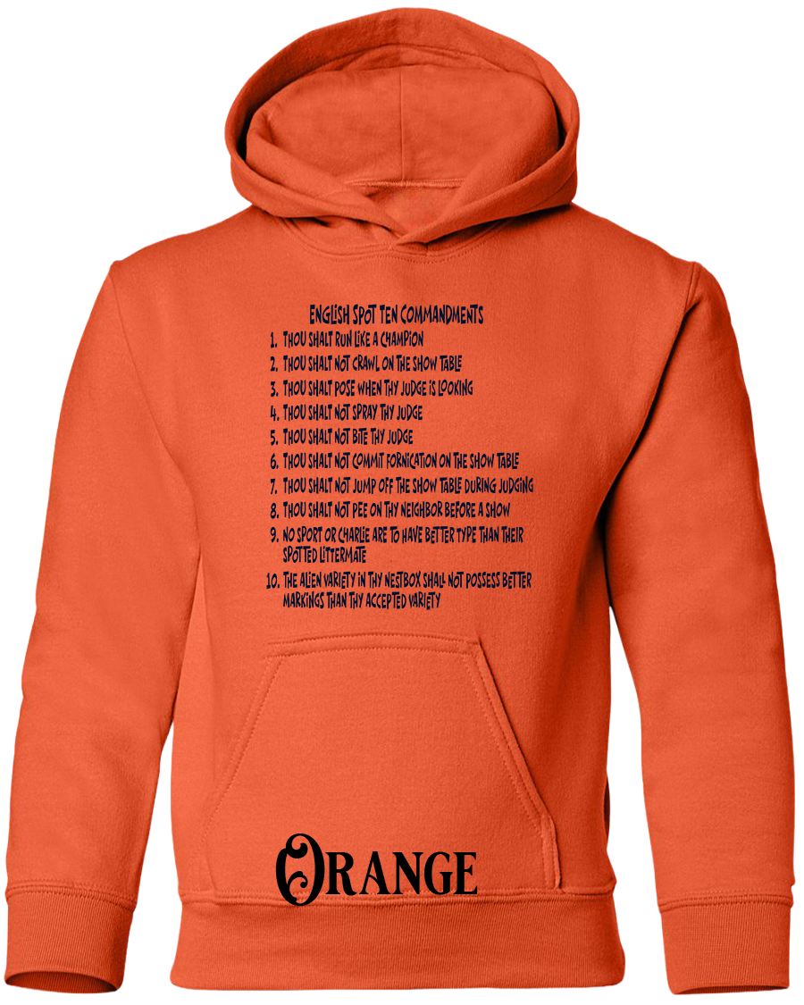 English Spot Commandments YOUTH Hoodie