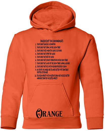 English Spot Commandments YOUTH Hoodie