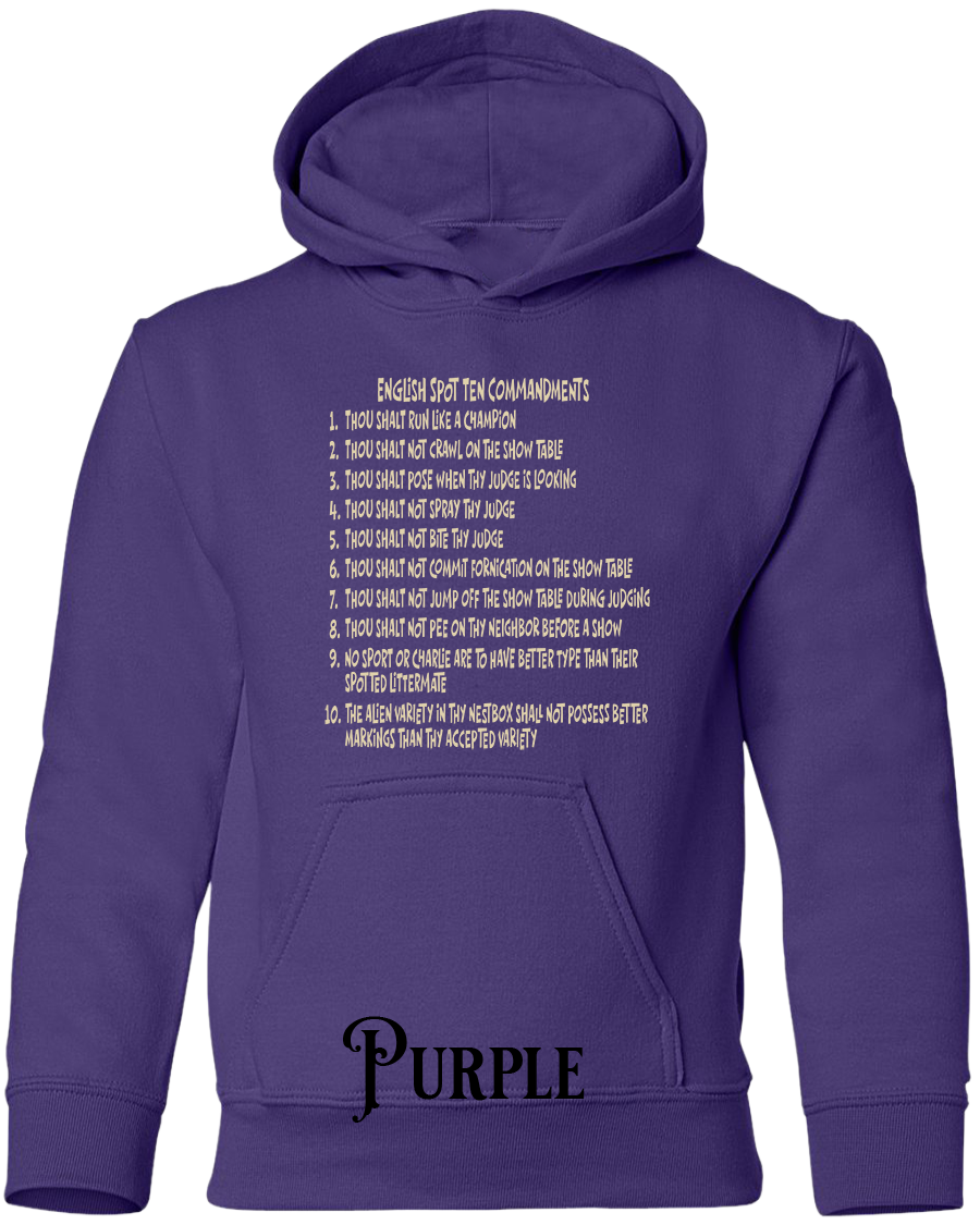 English Spot Commandments YOUTH Hoodie