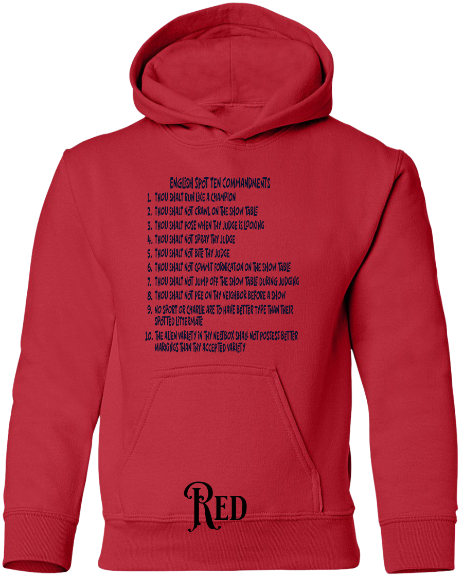 English Spot Commandments YOUTH Hoodie