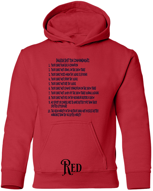 English Spot Commandments YOUTH Hoodie