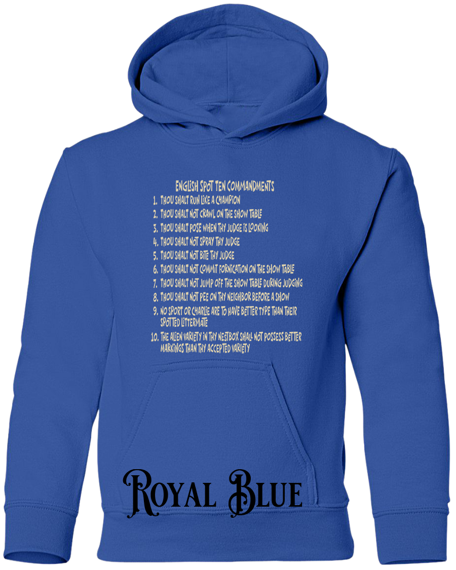 English Spot Commandments YOUTH Hoodie