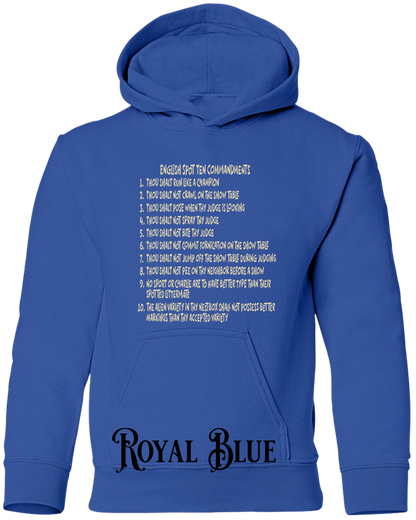 English Spot Commandments YOUTH Hoodie