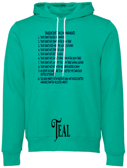 English Spot Commandments Hoodie