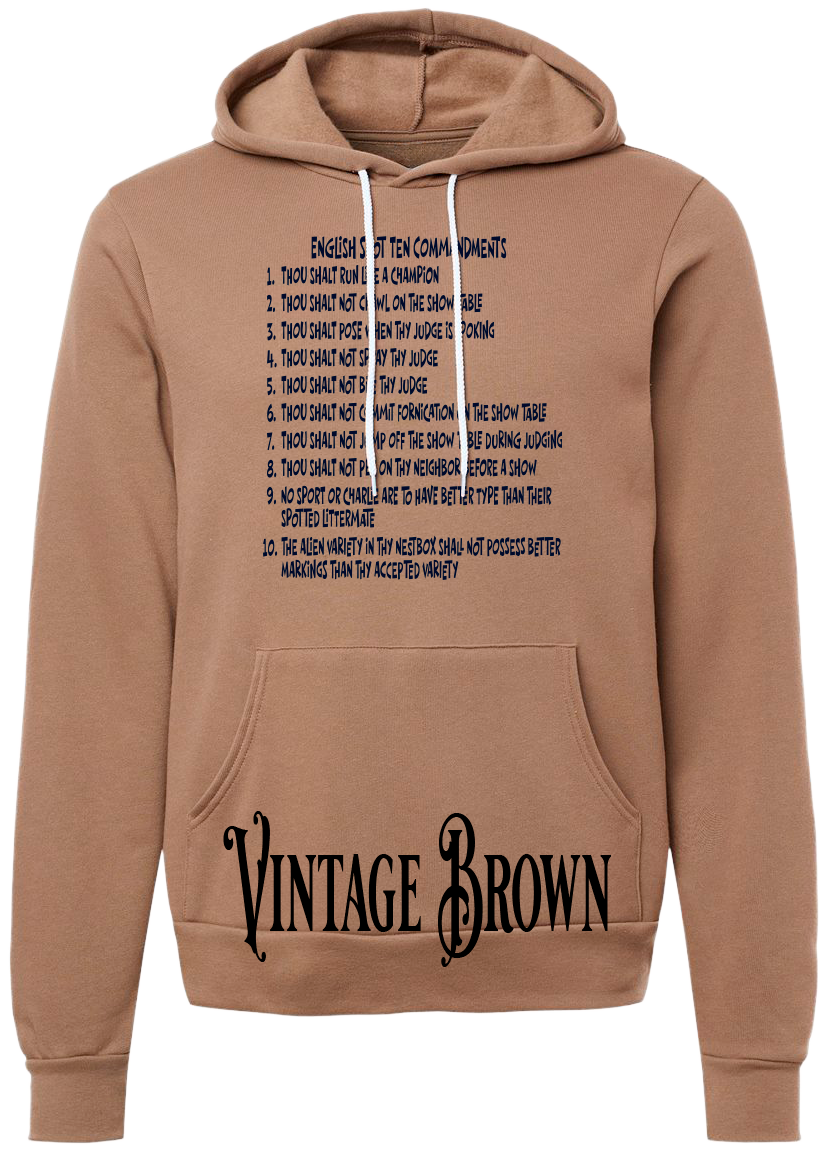 English Spot Commandments Hoodie