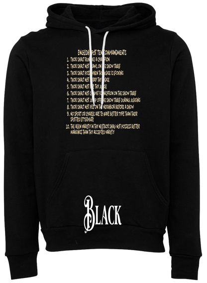 English Spot Commandments Hoodie