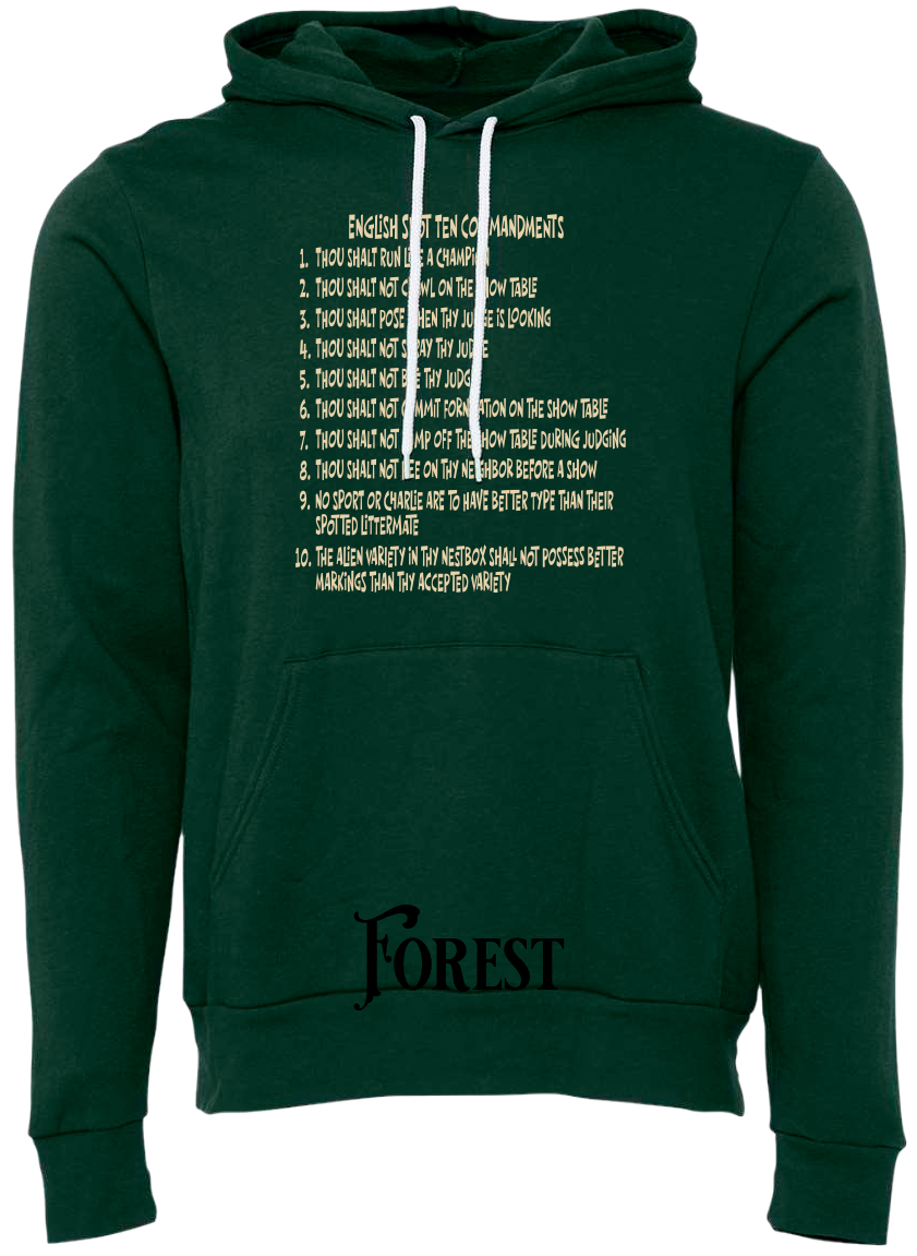 English Spot Commandments Hoodie