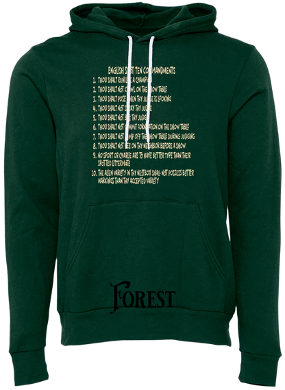English Spot Commandments Hoodie