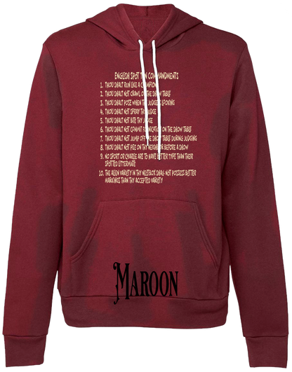 English Spot Commandments Hoodie
