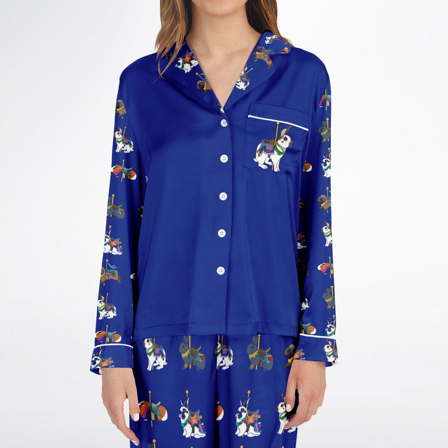 Women's Satin Pajamas-Rhinelander