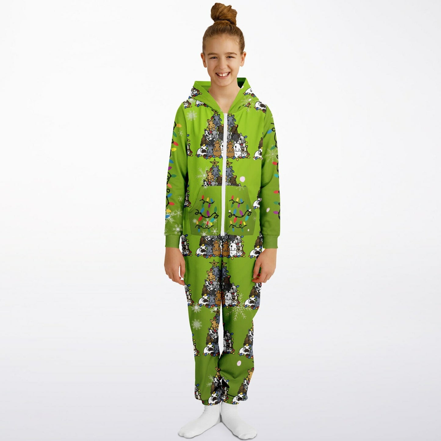 Youth Onesie Holiday Bunny Tree