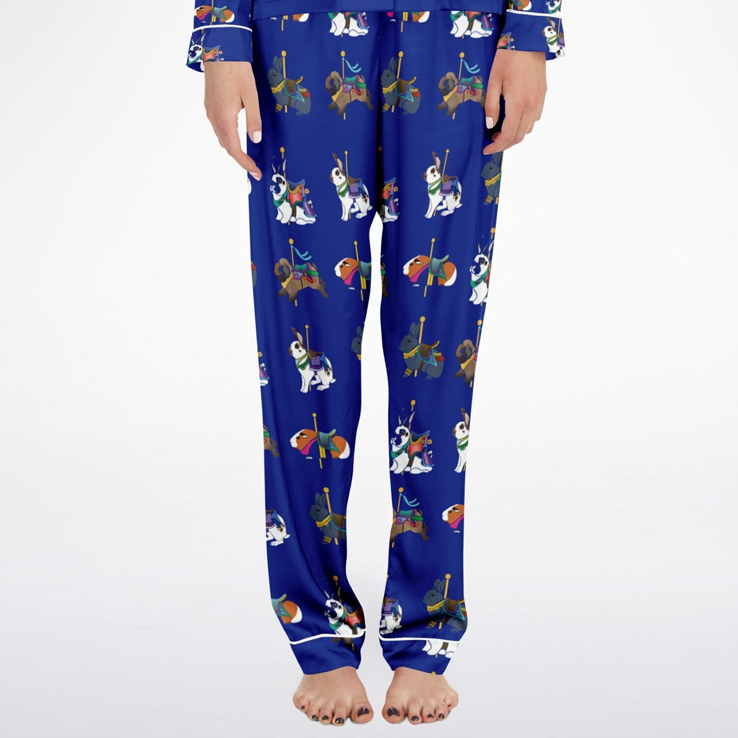 Women's Satin Pajamas-Cavy in Top Hat