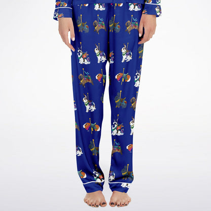 Women's Satin Pajamas-Cavy in Top Hat