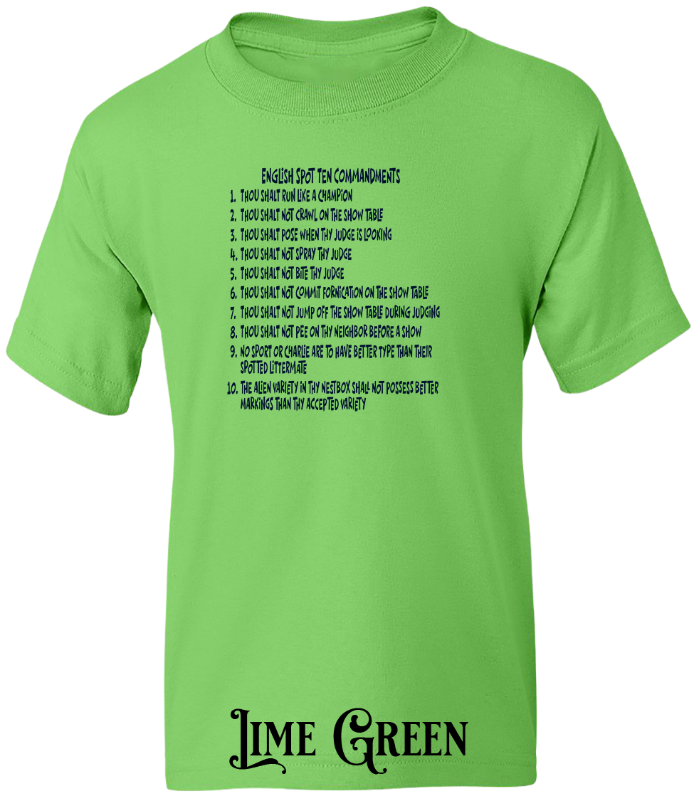 English Spot Commandments YOUTH T-Shirt