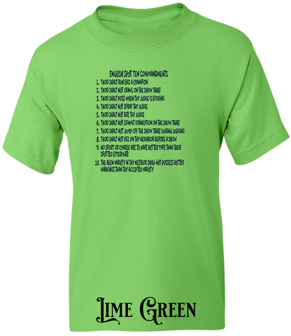 English Spot Commandments YOUTH T-Shirt
