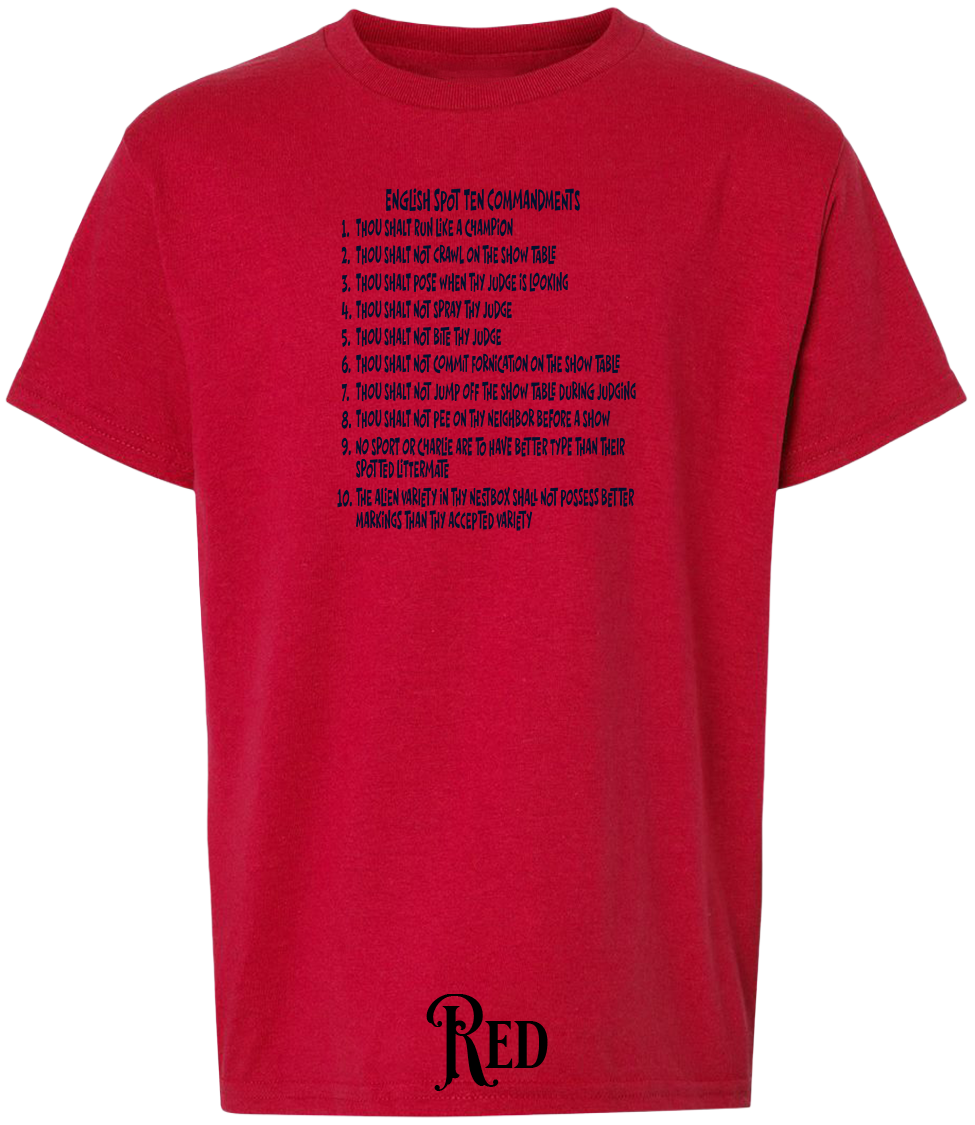 English Spot Commandments YOUTH T-Shirt