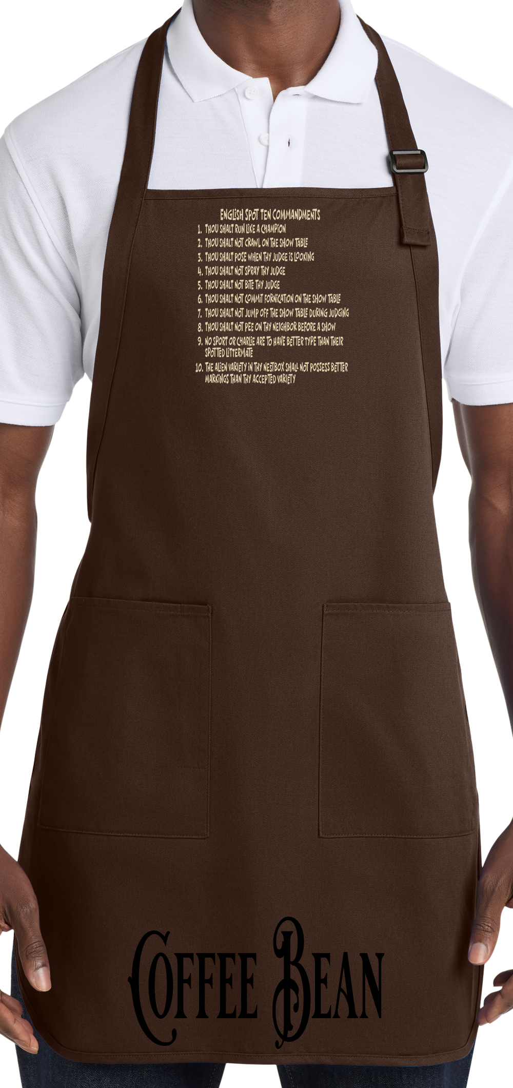 English Spot Commandments Apron