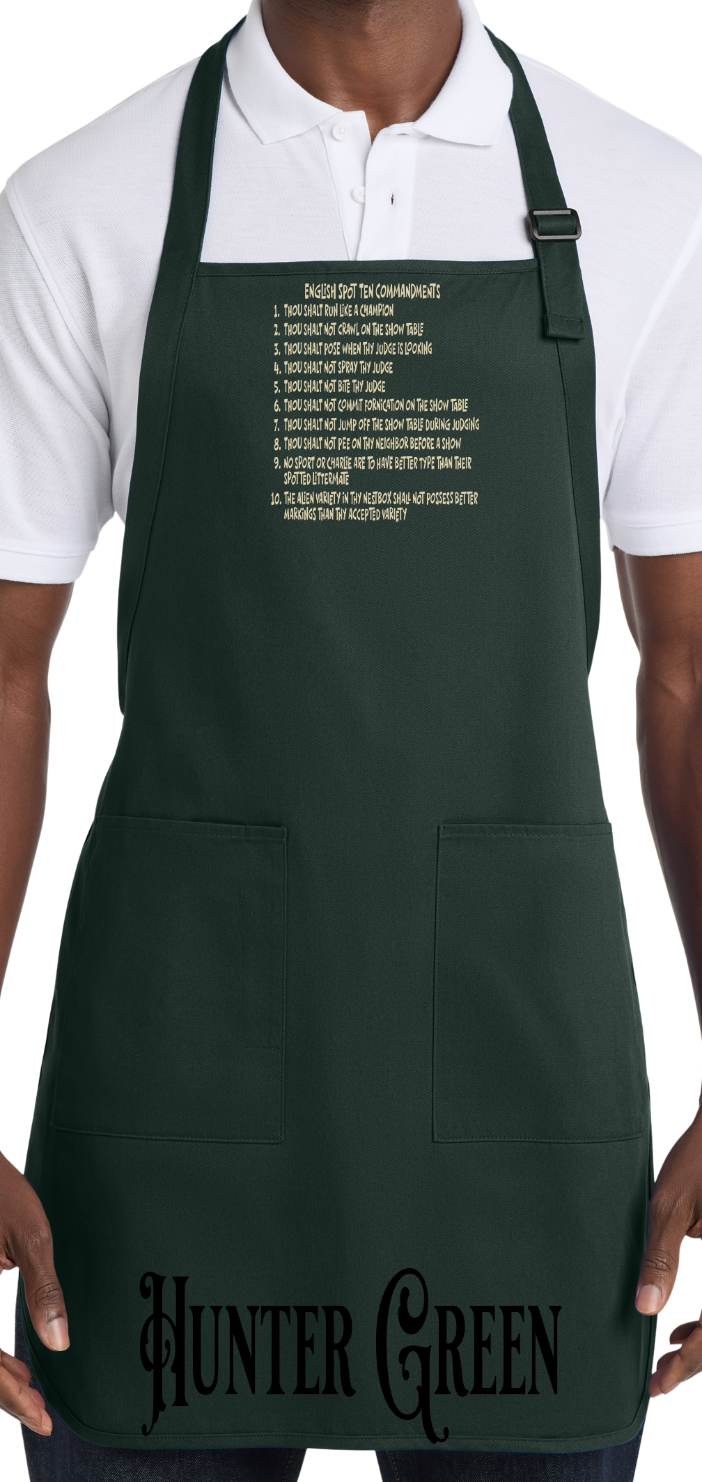 English Spot Commandments Apron