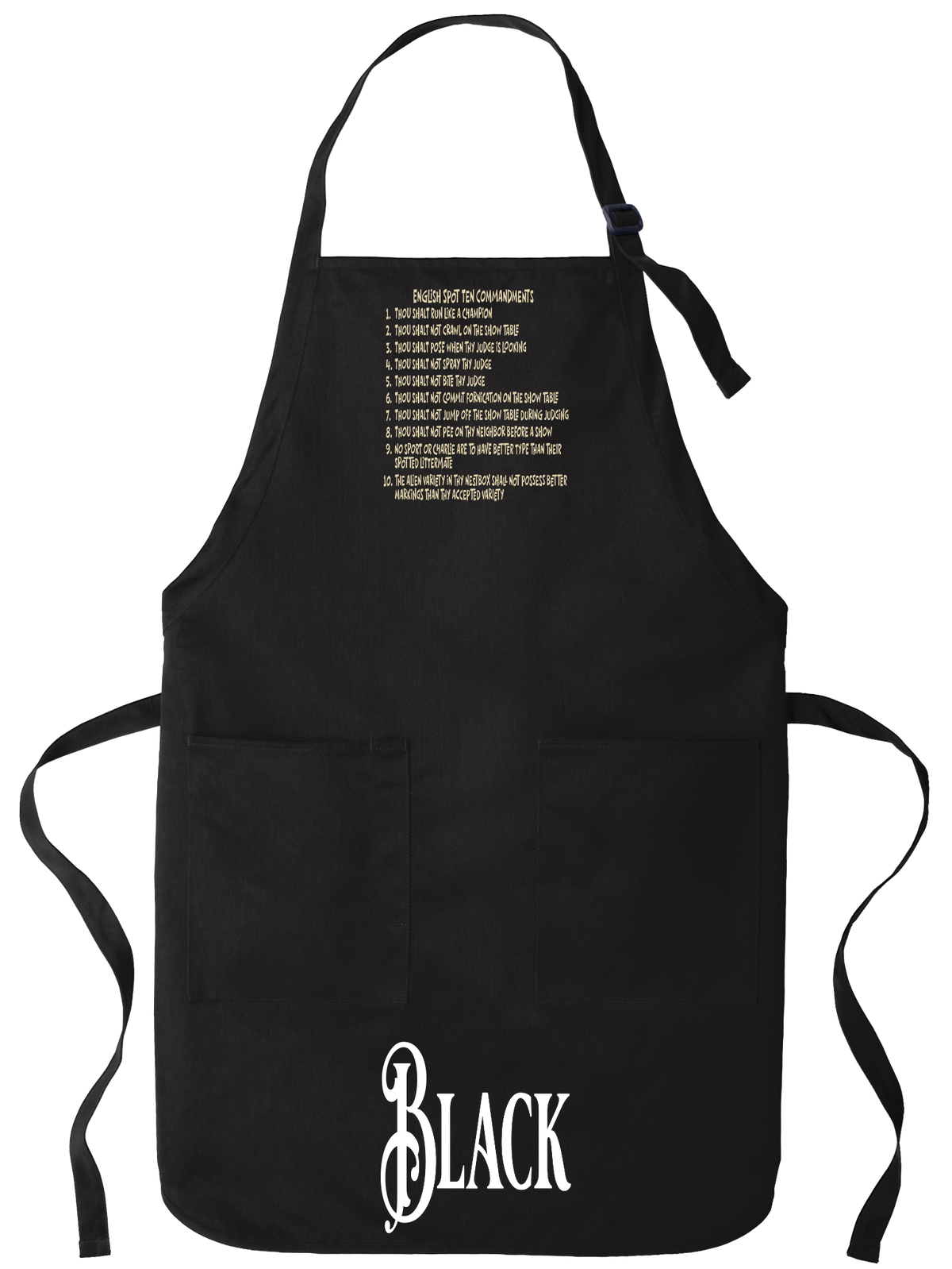 English Spot Commandments Apron