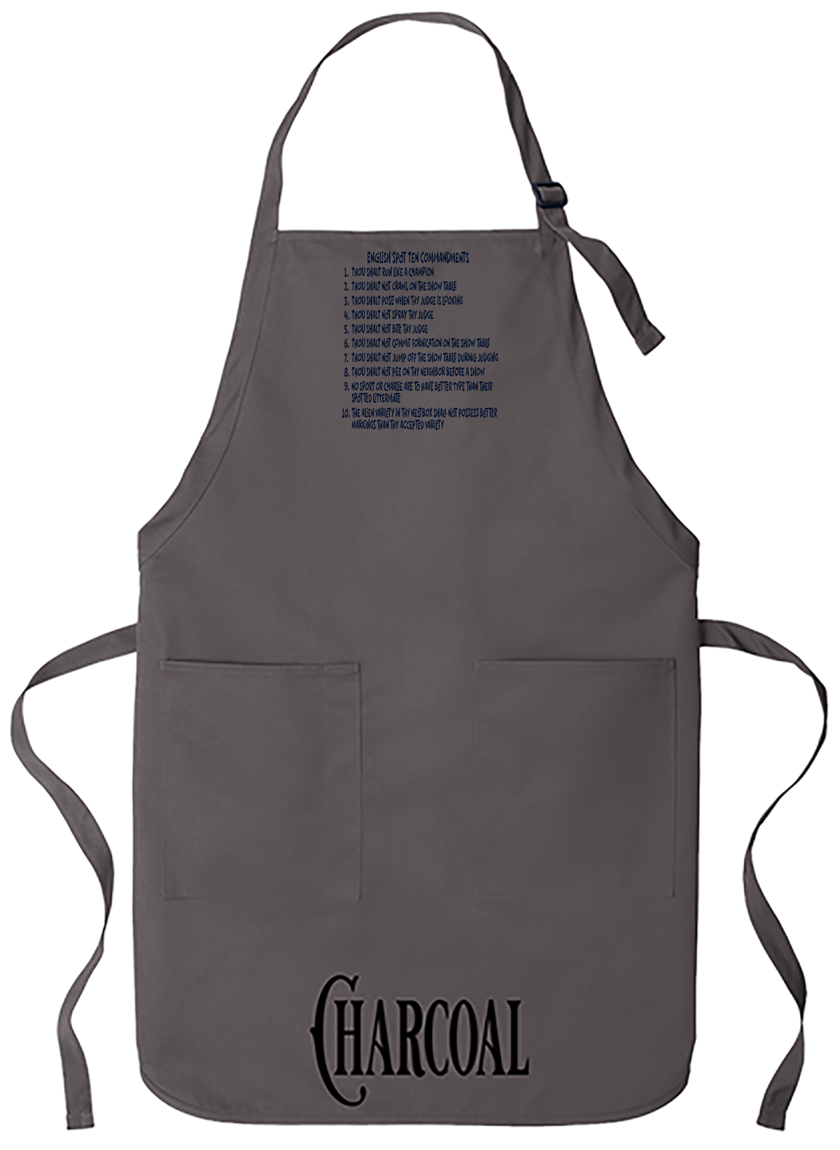 English Spot Commandments Apron