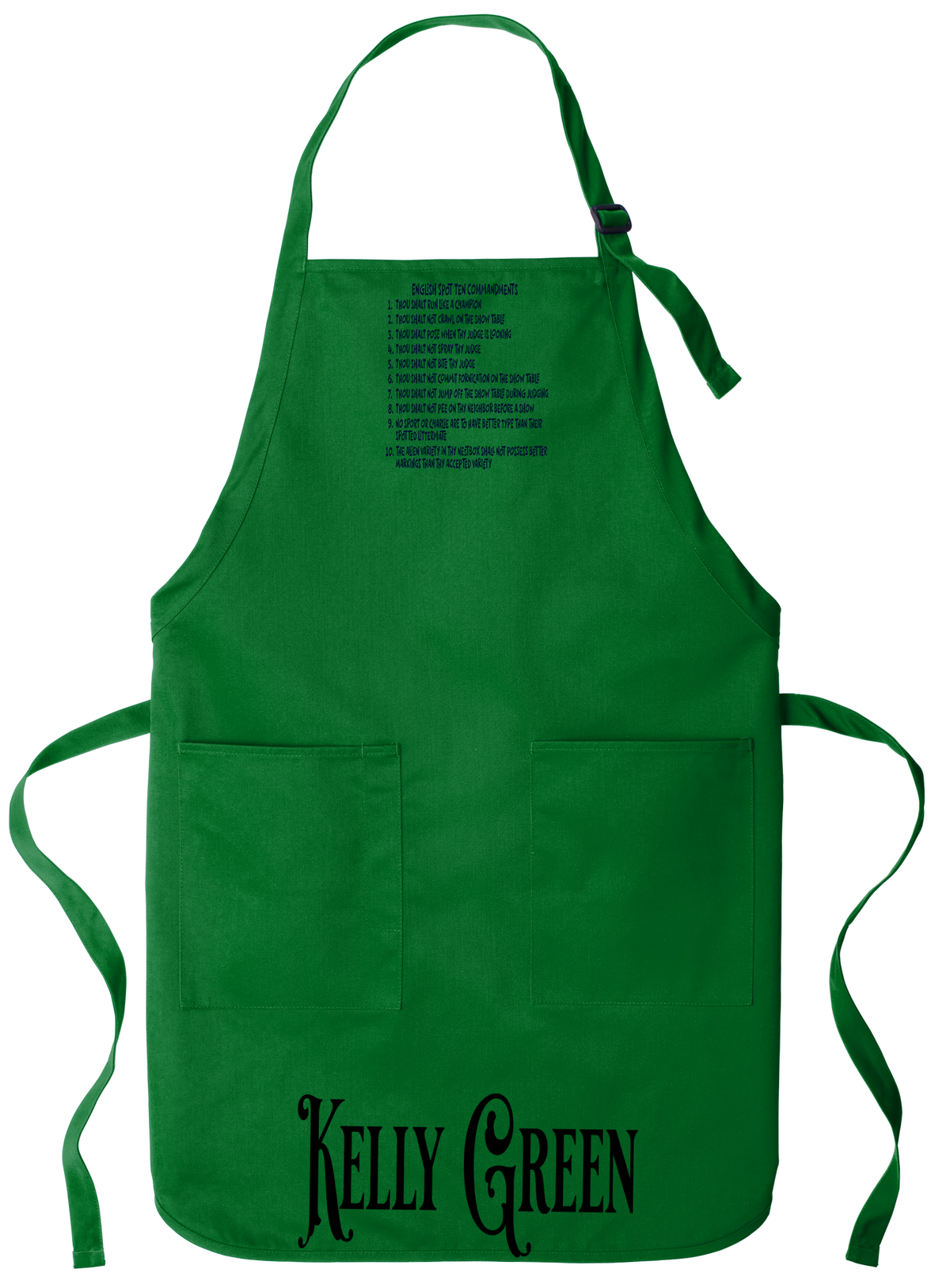 English Spot Commandments Apron