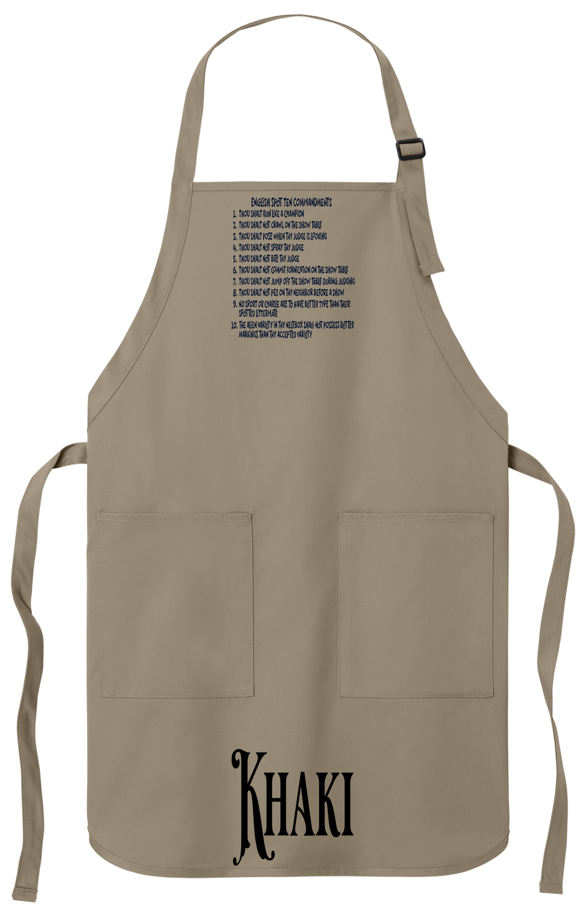 English Spot Commandments Apron