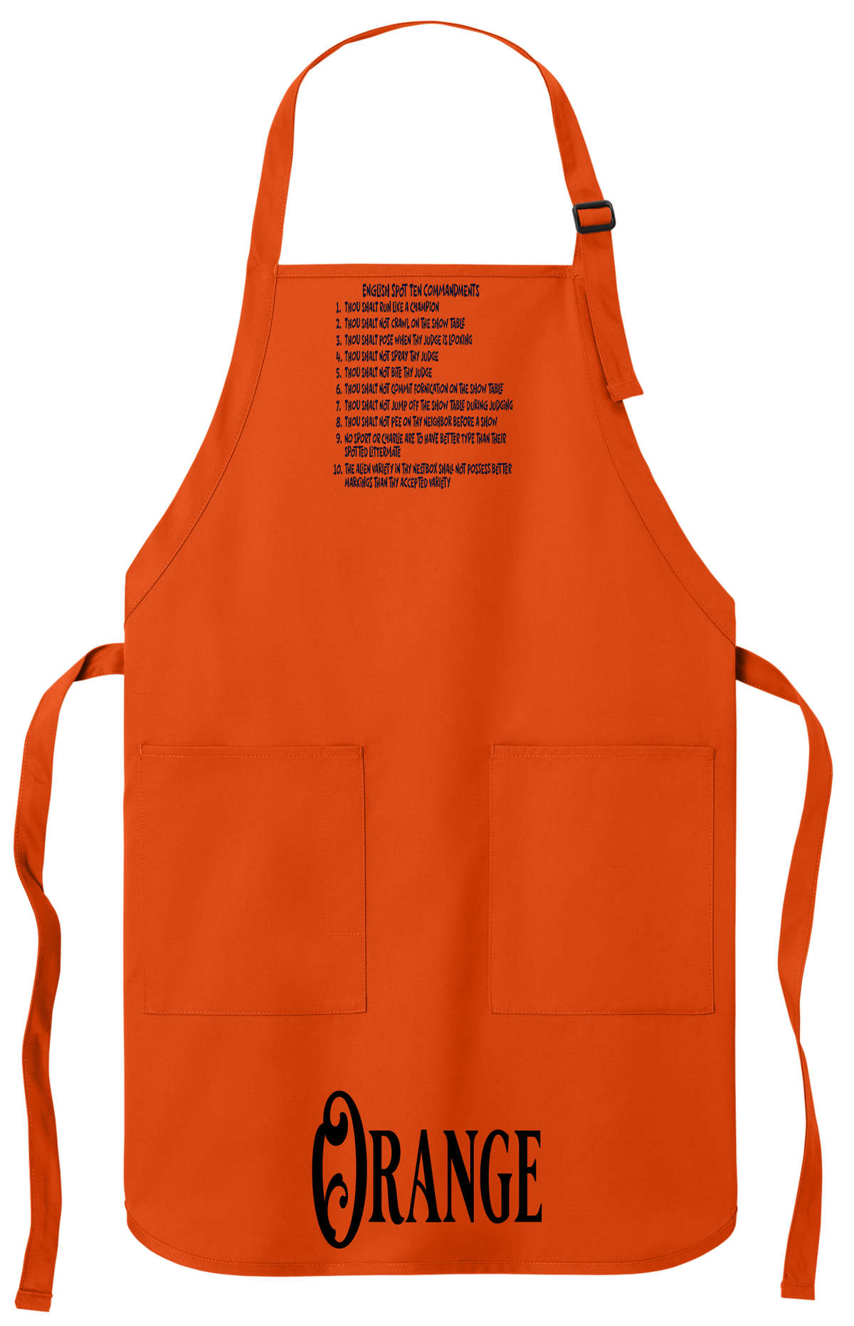 English Spot Commandments Apron