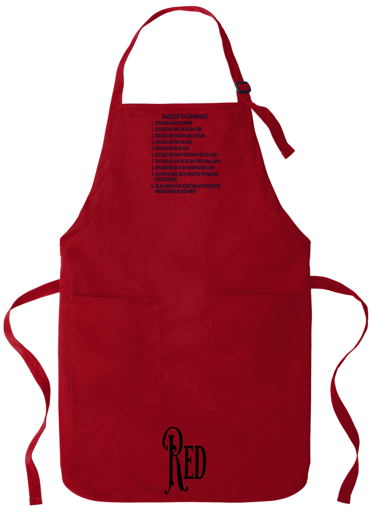 English Spot Commandments Apron