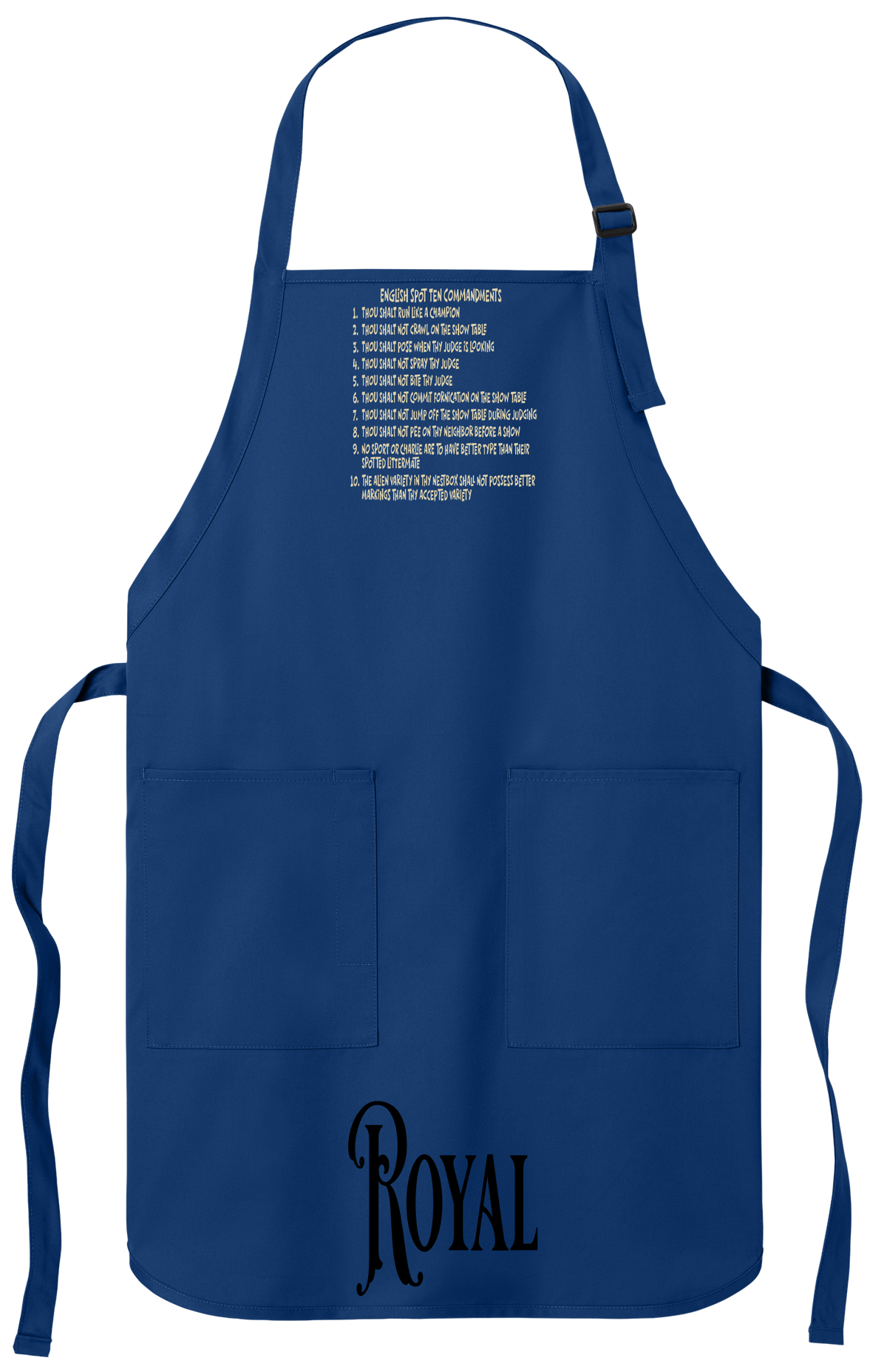 English Spot Commandments Apron