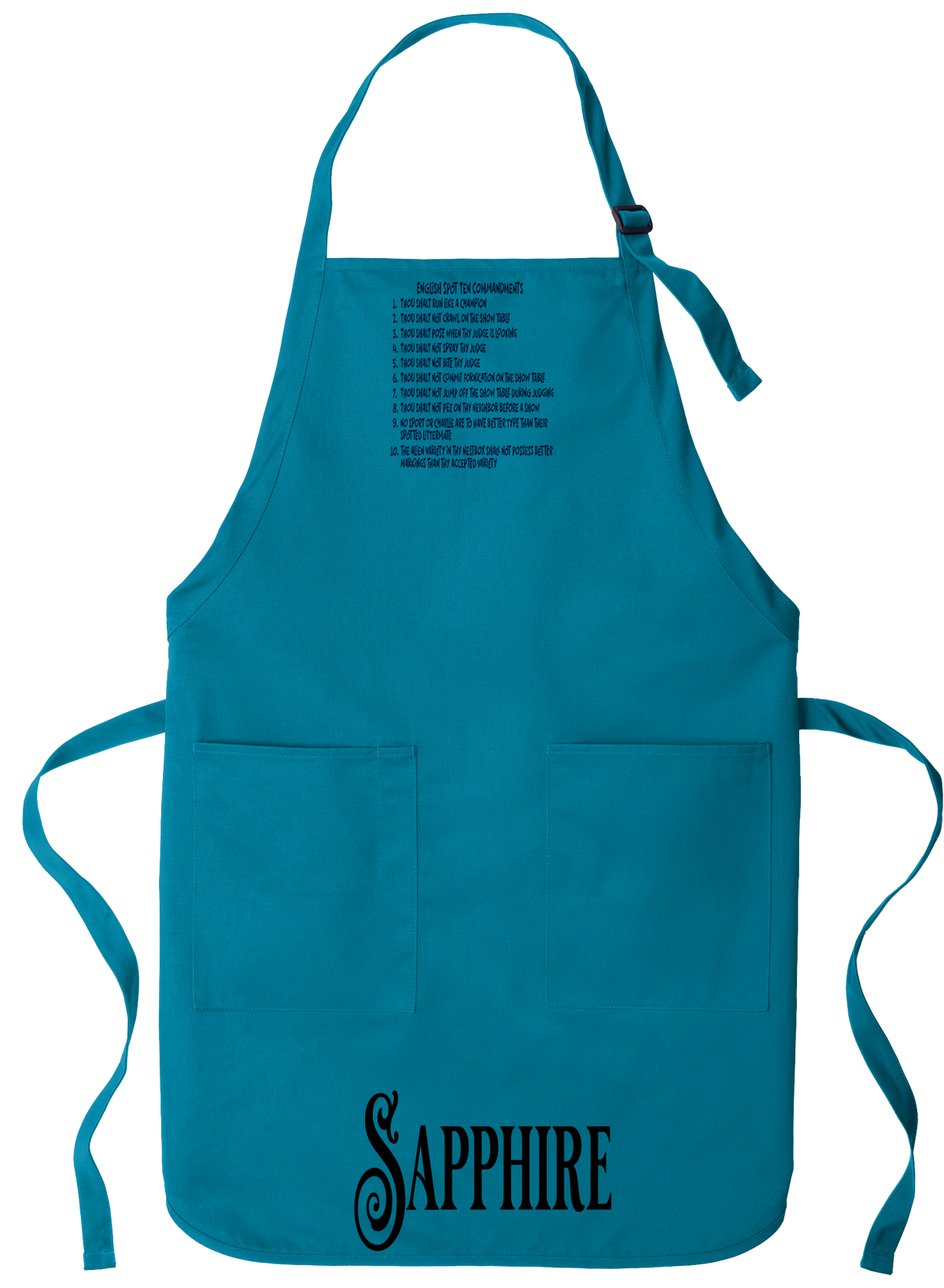 English Spot Commandments Apron