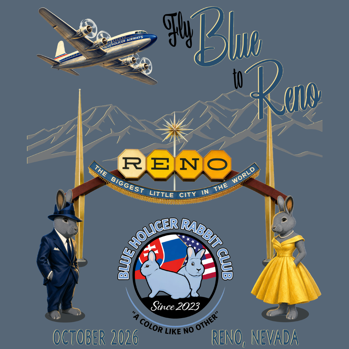Blue Holicer Fly Blue to Reno Apron