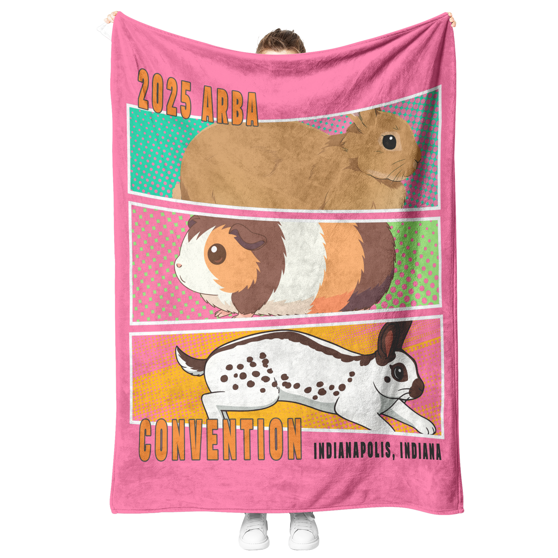 Comic_Book_Fleece_Blanket-PINK_V_Blanket_Model_Mockup.png