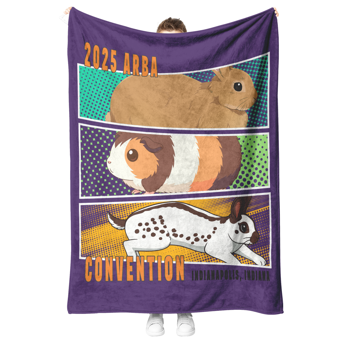 Comic_Book_Fleece_Blanket-PURPLE_V_Blanket_Model_Mockup.png