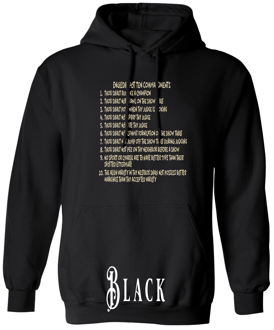 English Spot Commandments PLUS SIZE Hoodie