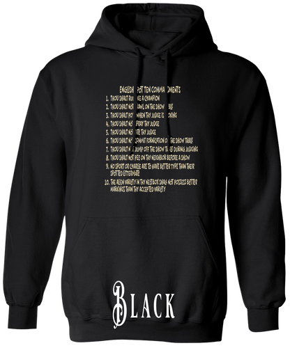 English Spot Commandments PLUS SIZE Hoodie