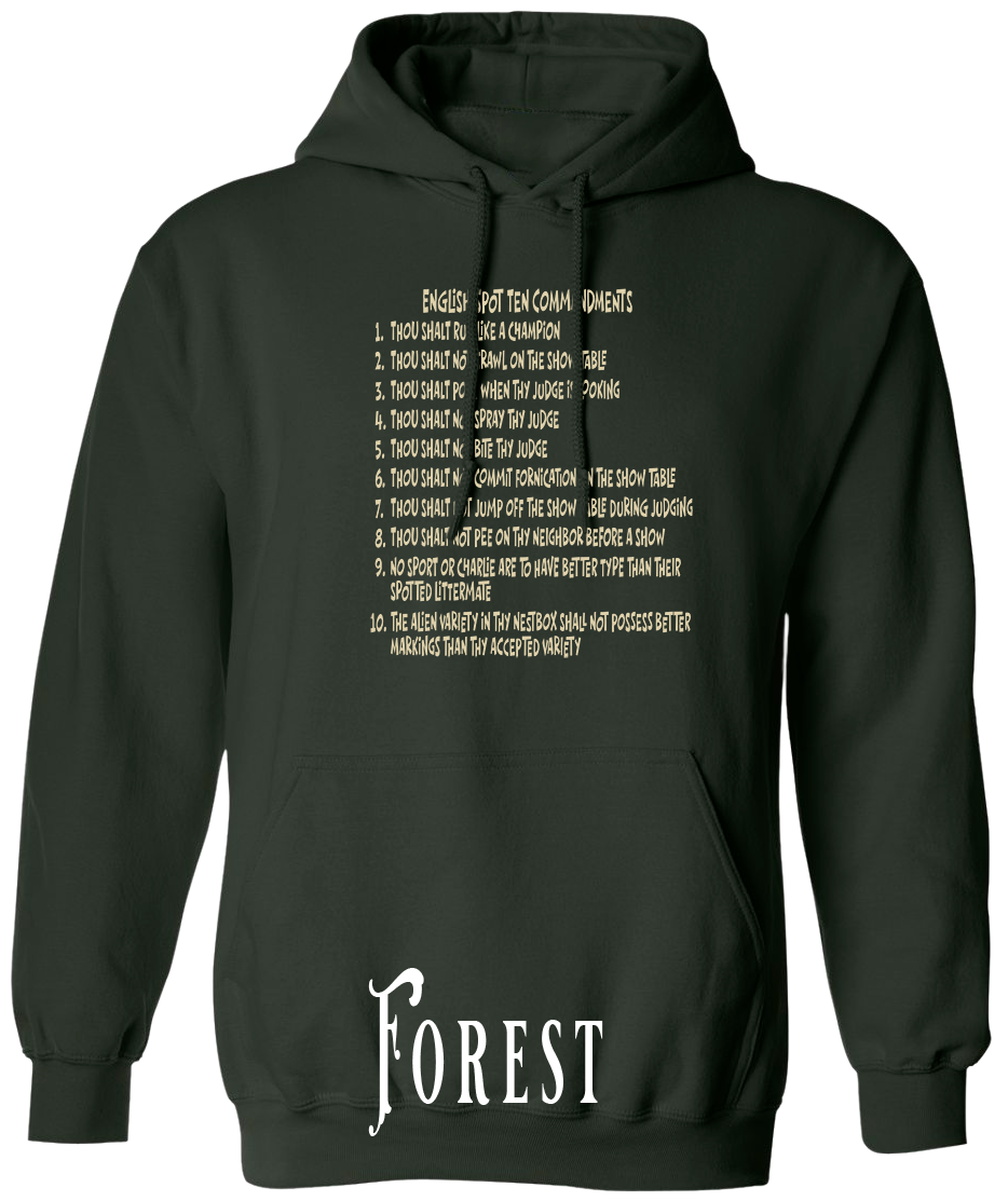 English Spot Commandments PLUS SIZE Hoodie