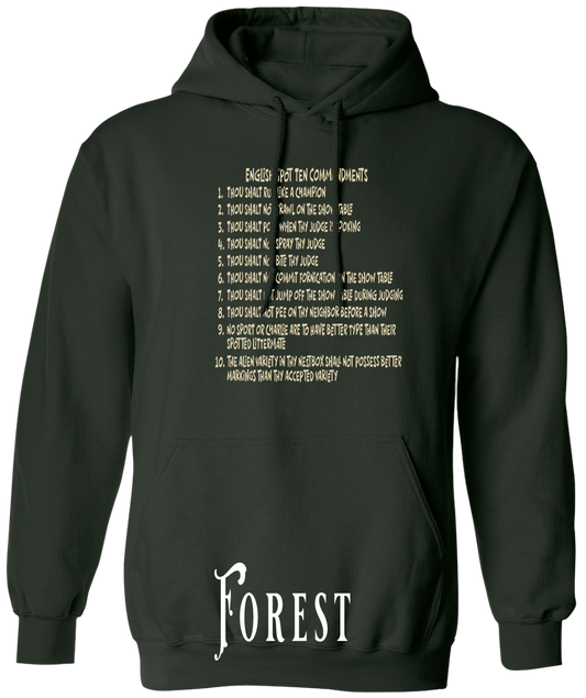 English Spot Commandments PLUS SIZE Hoodie