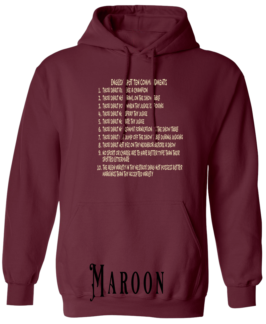 English Spot Commandments PLUS SIZE Hoodie