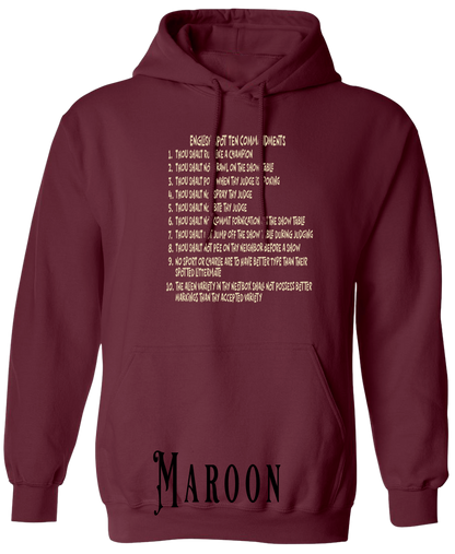 English Spot Commandments PLUS SIZE Hoodie